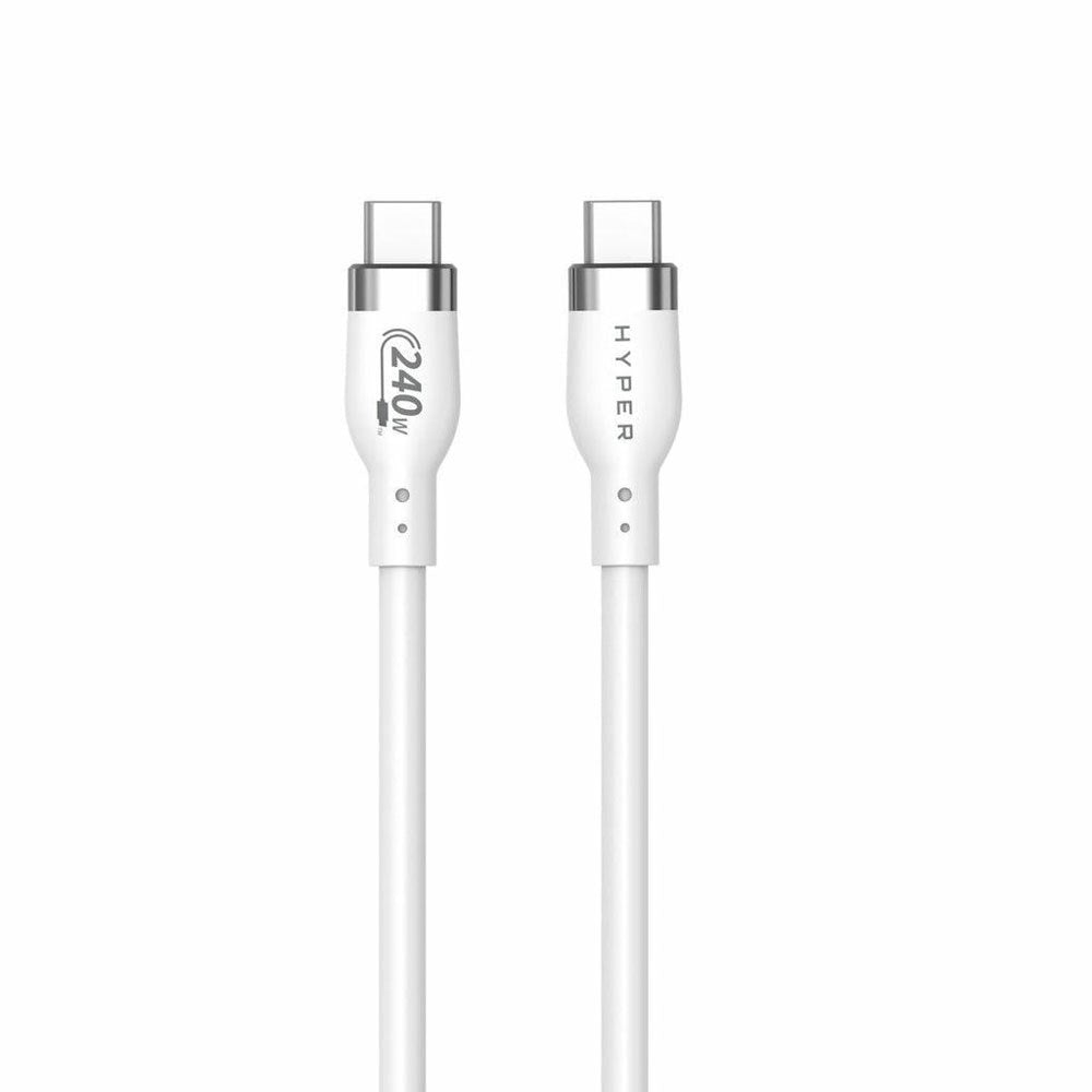 Hyper HyperJuice 240W Silikon USB-C till USB-C Kabel - 1m - Vit