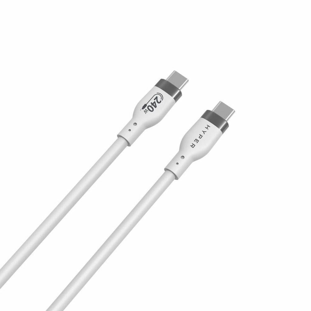 Hyper HyperJuice 240W Silikon USB-C till USB-C Kabel - 1m - Vit