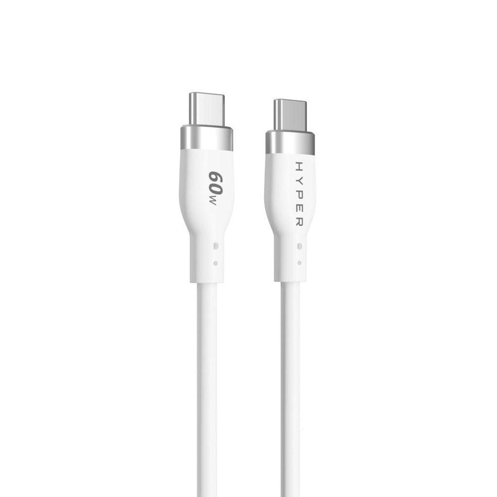 Hyper HyperJuice 60W Silikon USB-C till USB-C Kabel – 1.5m – Vit