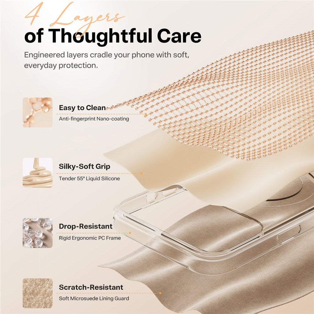 iPhone 18 Pro / 17 Pro TORRAS Ostand Q3 Wind Skal - MagSafe Kompatibel - Beige