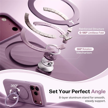 iPhone 18 Pro / 17 Pro TORRAS Ostand Q3 Wind Skal - MagSafe Kompatibel - Lila