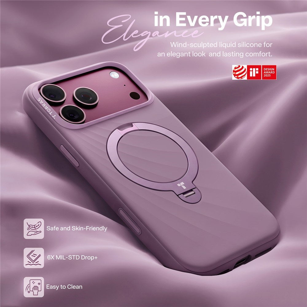 iPhone 18 Pro / 17 Pro TORRAS Ostand Q3 Wind Skal - MagSafe Kompatibel - Lila