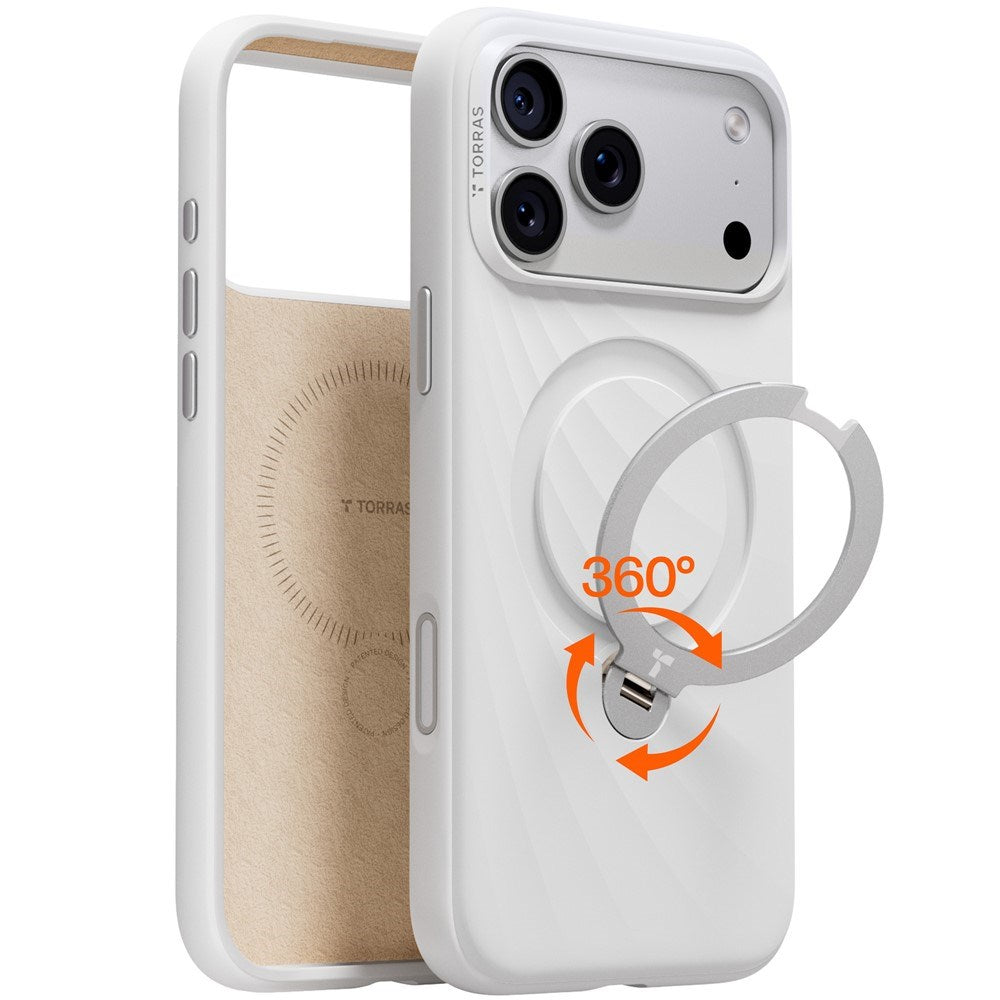 iPhone 18 Pro / 17 Pro TORRAS Ostand Q3 Wind Skal - MagSafe Kompatibel - Vit