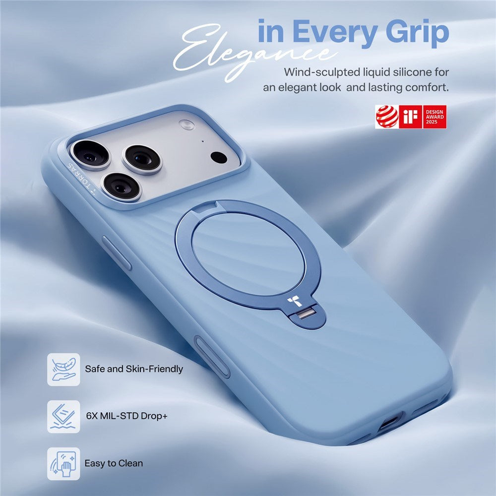 iPhone 18 Pro / 17 Pro TORRAS Ostand Q3 Wind Skal - MagSafe Kompatibel - Blå