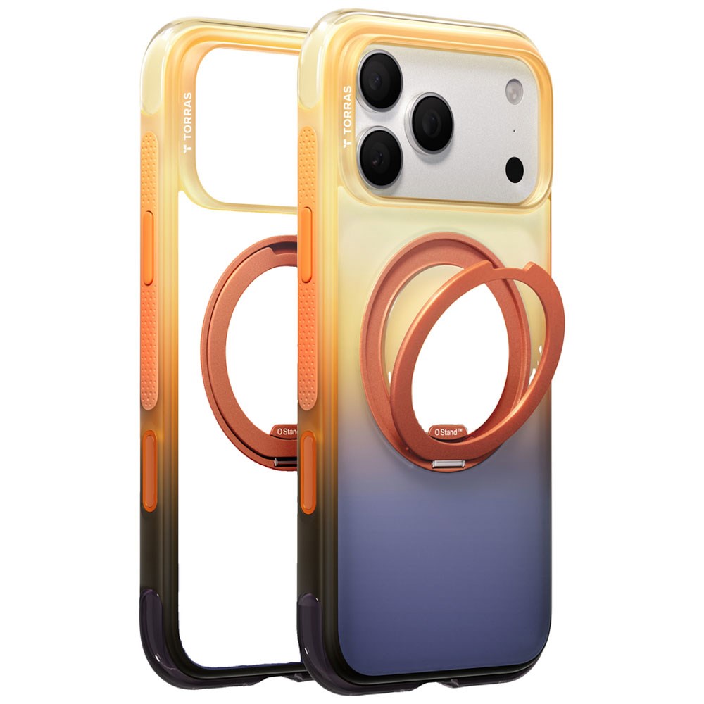 iPhone 18 Pro / 17 Pro TORRAS O3 Air Gradient Skal - MagSafe Kompatibel - Orange / Blå