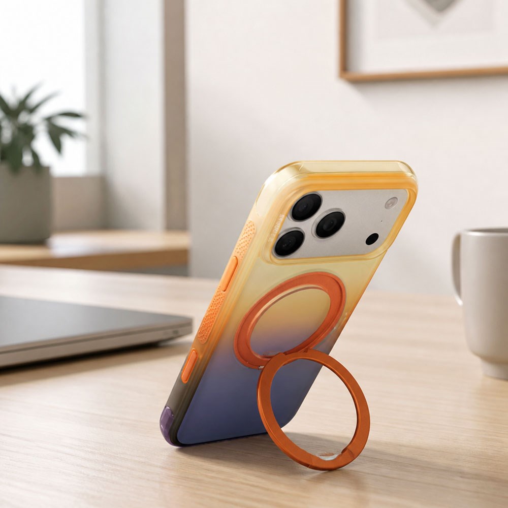 iPhone 18 Pro / 17 Pro TORRAS O3 Air Gradient Skal - MagSafe Kompatibel - Orange / Blå
