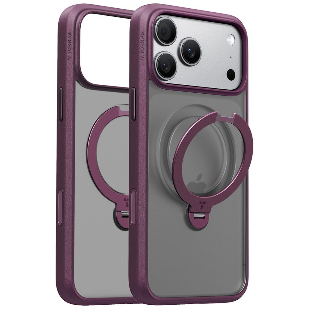 iPhone 18 Pro Max / 17 Pro Max TORRAS Ostand Q3 Spin Skal - MagSafe Kompatibel - Lila