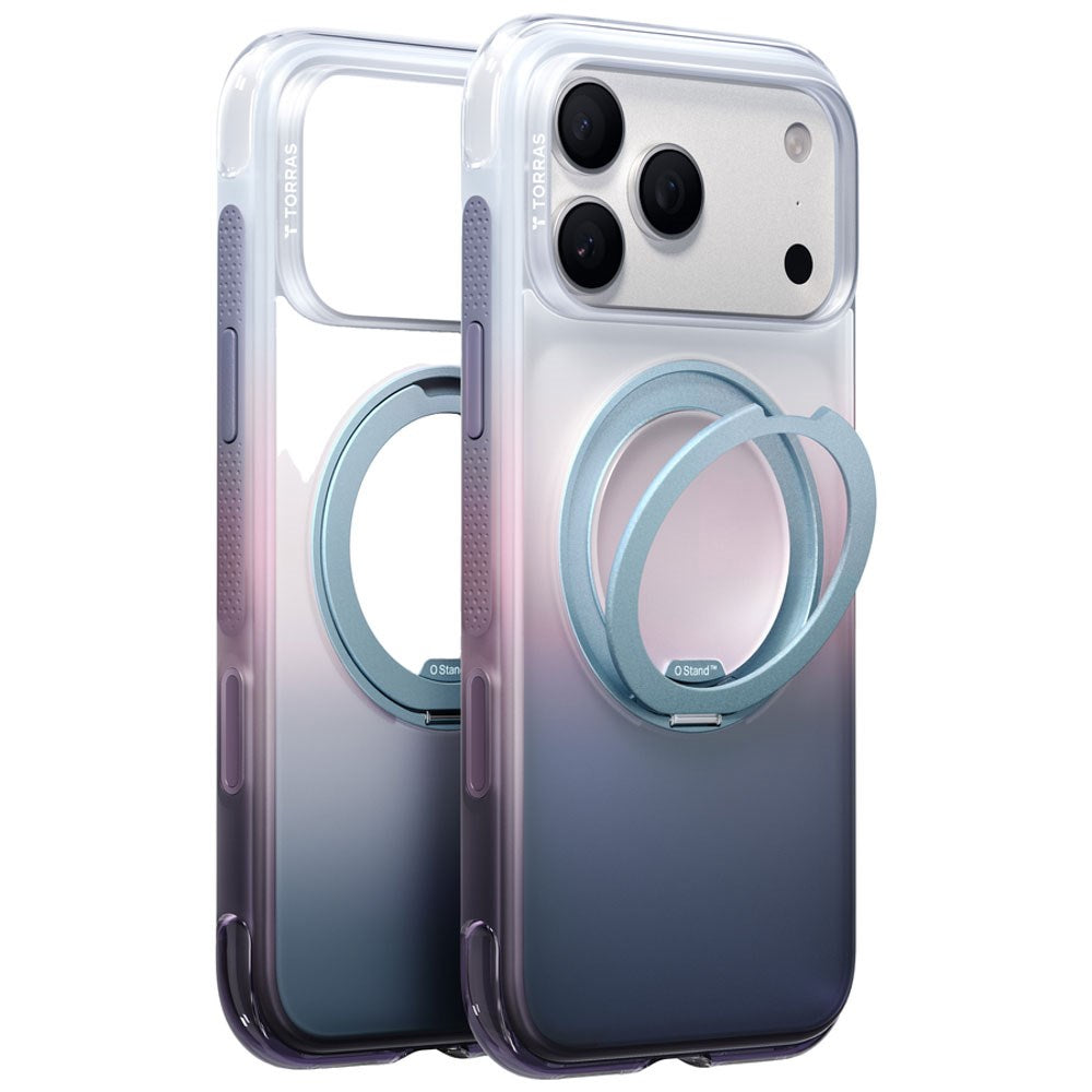 iPhone 18 Pro / 17 Pro TORRAS O3 Air Gradient Skal - MagSafe Kompatibel - Lila / Blå