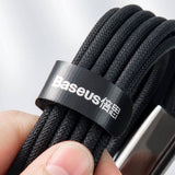 Baseus 3-i-1 USB-A Multikabel med 1 x USB-C 1 x Lightning 1 x Micro USB - 1,5m - Svart