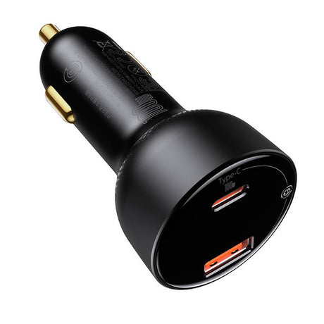 Baseus Dual Supreme 100W Billaddare med USB-A & USB-C - Svart