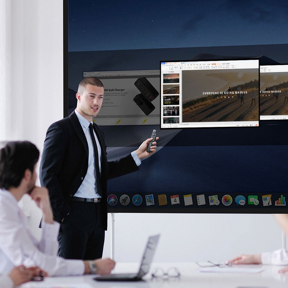 Baseus Batteridriven Laserpekare - USB-C / USB-A - Grå