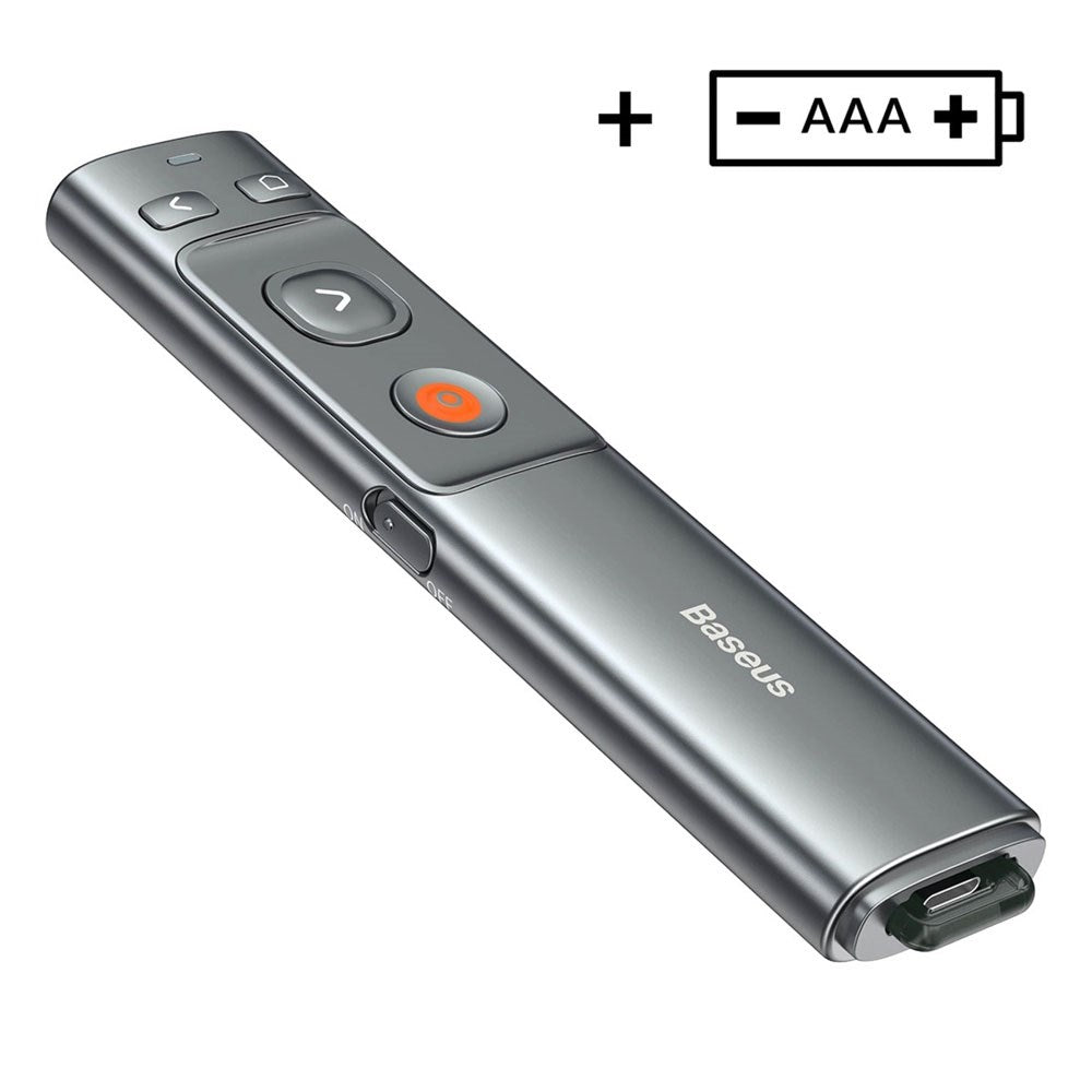 Baseus Batteridriven Laserpekare - USB-C / USB-A - Grå