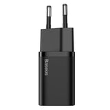 Baseus Super Si 20W Väggladdare USB-C Quick Charge - Svart