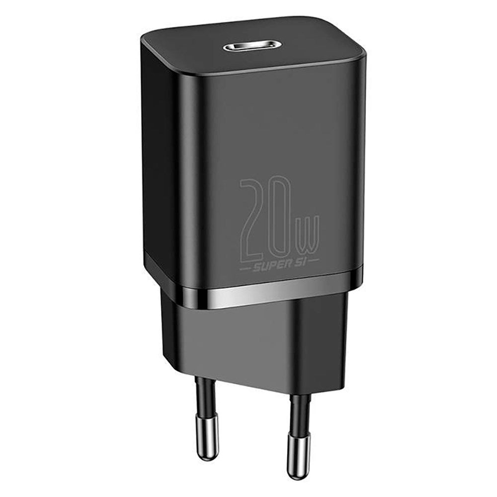 Baseus Super Si 20W Väggladdare USB-C Quick Charge - Svart