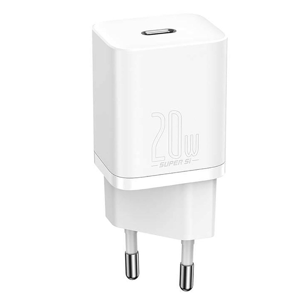 Baseus Super Si 20W Väggladdare USB-C Quick Charge - Vit