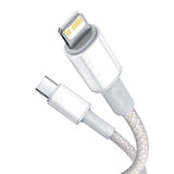 Baseus High Density 20W USB-C till Lightning Kabel - 1 Meter - Vit