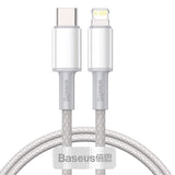 Baseus High Density 20W USB-C till Lightning Kabel - 1 Meter - Vit