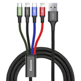 Baseus RAPID Series 4-in-1 Lightning (2 st) / USB-C / Micro USB 3.5A-kabel 1.2m.