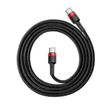 Baseus Cafule 60W USB-C till USB-C Kabel - 2 meter - Svart / Röd