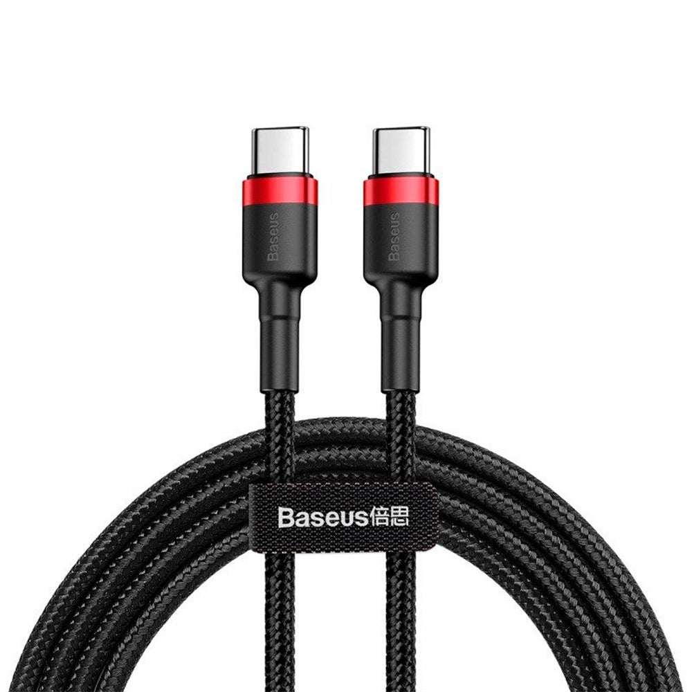 Baseus Cafule 60W USB-C till USB-C Kabel - 2 meter - Svart / Röd