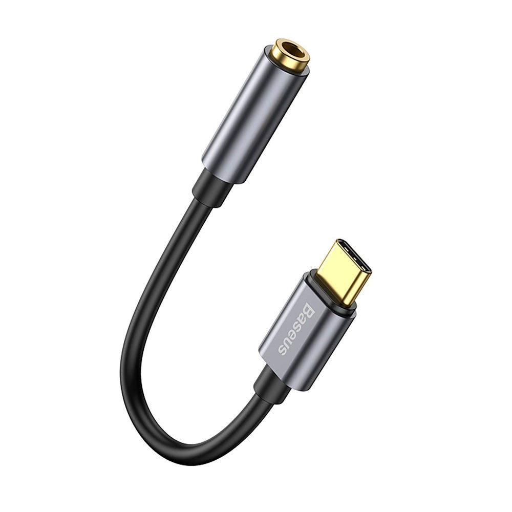 Baseus L54 USB-C till 3.5 mm Mini Jack Audio Adapter - 9 cm - Grå