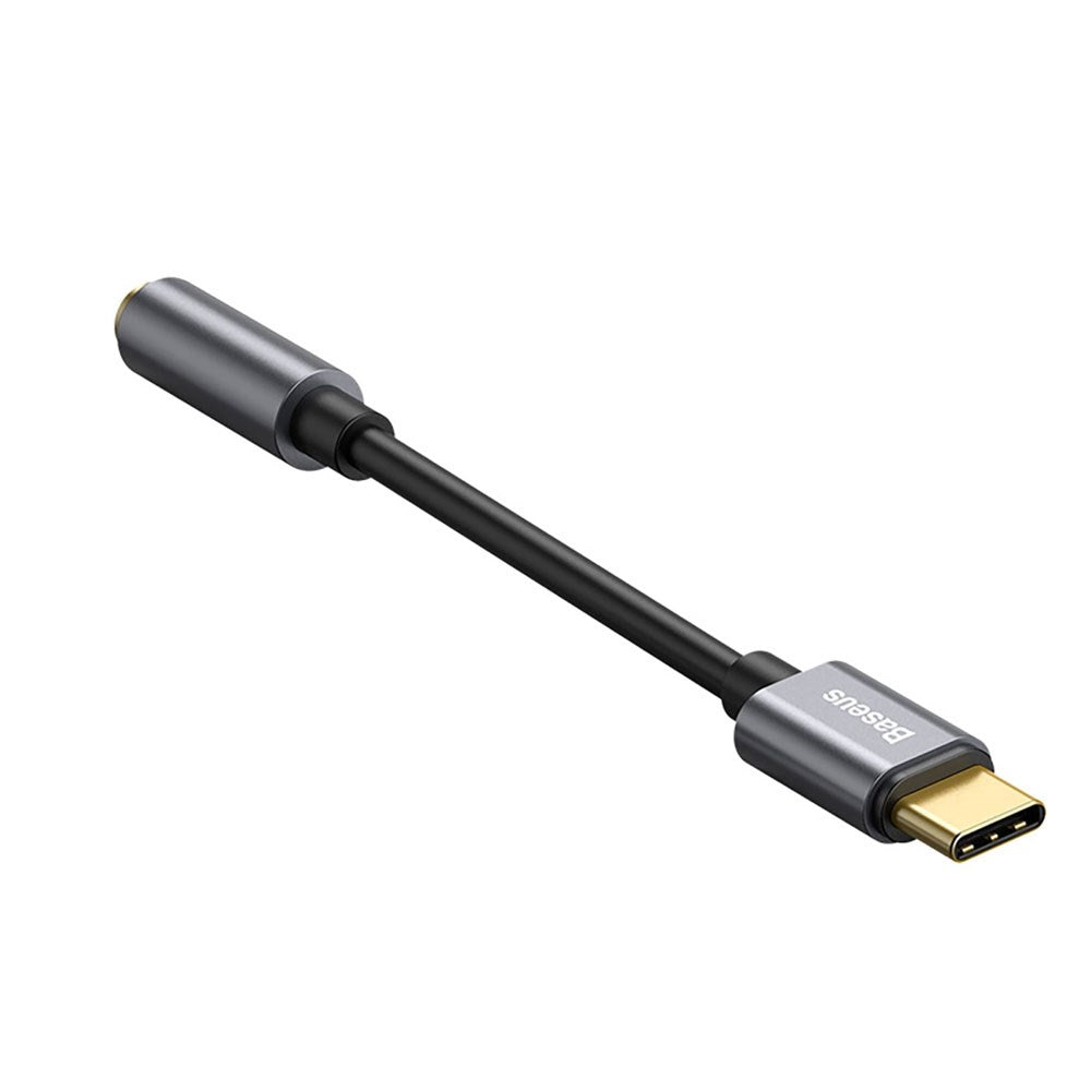 Baseus L54 USB-C till 3.5 mm Mini Jack Audio Adapter - 9 cm - Grå