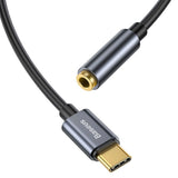 Baseus L54 USB-C till 3.5 mm Mini Jack Audio Adapter - 9 cm - Grå