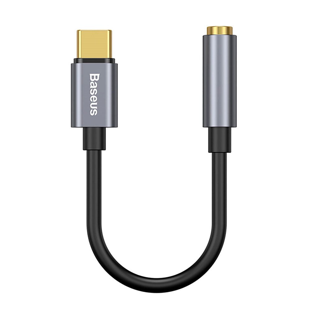 Baseus L54 USB-C till 3.5 mm Mini Jack Audio Adapter - 9 cm - Grå