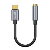 Baseus L54 USB-C till 3.5 mm Mini Jack Audio Adapter - 9 cm - Grå
