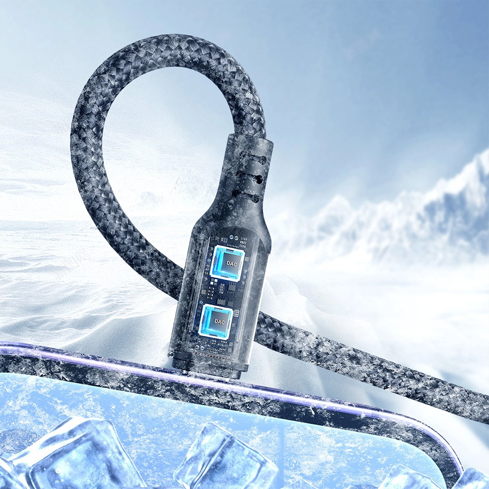 Joyroom 3-i-1 Nylon USB-C / Lightning / Micro USB Kabel - 30cm - Svart