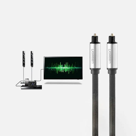 UGREEN AV108 Optisk Toslink till Toslink Kabel - 2m - Grå