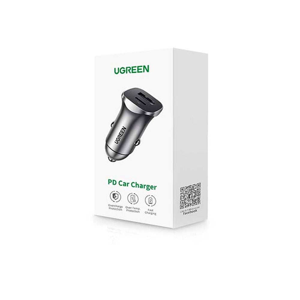 Ugreen Billaddare 30W PD med USB-C & USB-A - Grå