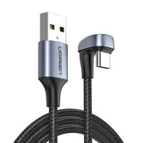 Ugreen 18W 180° Vinklad USB-A till USB-C-Kabel - 1 Meter - Svart