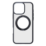 TORRAS iPhone 16 Pro Hybrid Plast Skal m. Roterbar Kickstand Ring - MagSafe Kompatibel - Transparent / Svart