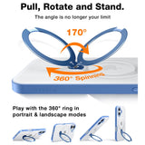 TORRAS iPhone 16 Flexibelt Plast Skal m. Ställfunktion - MagSafe Kompatibel - Blå