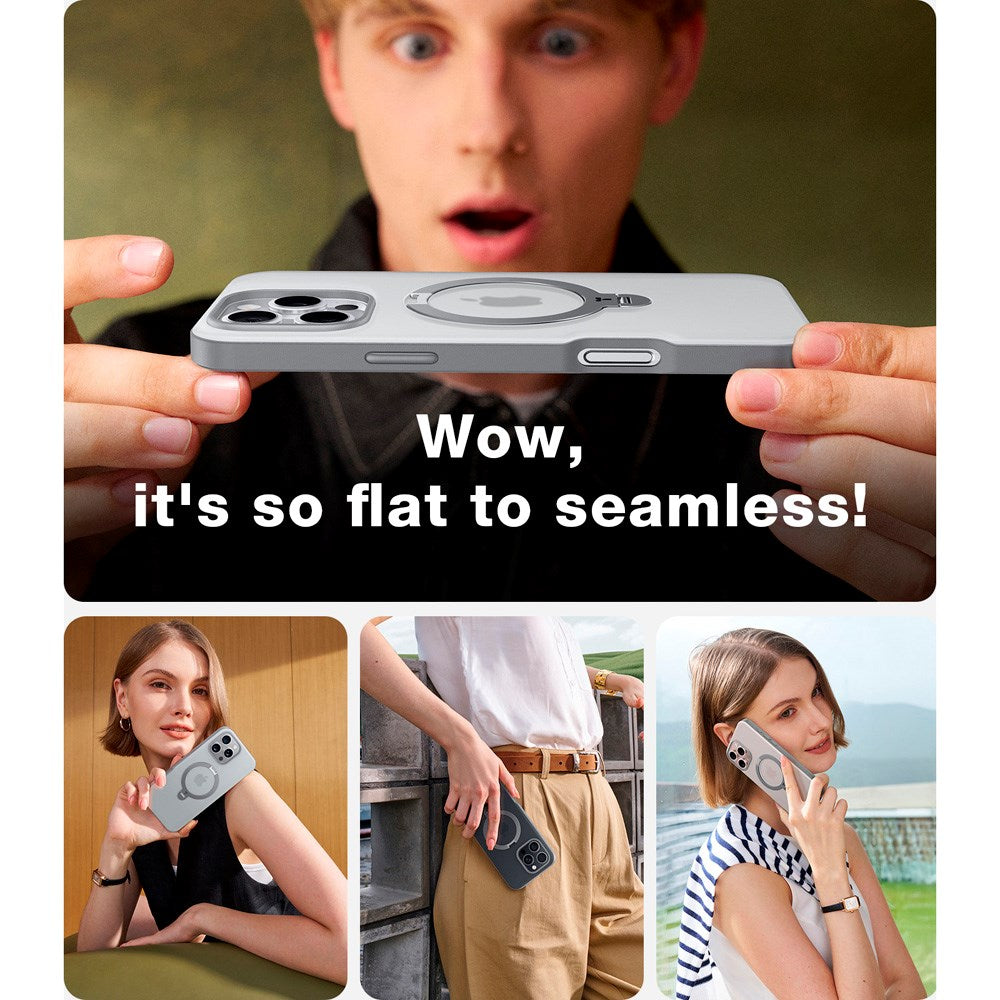 TORRAS iPhone 16 Pro Flexibelt Plast Skal m. Ställfunktion - MagSafe Kompatibel - Grå