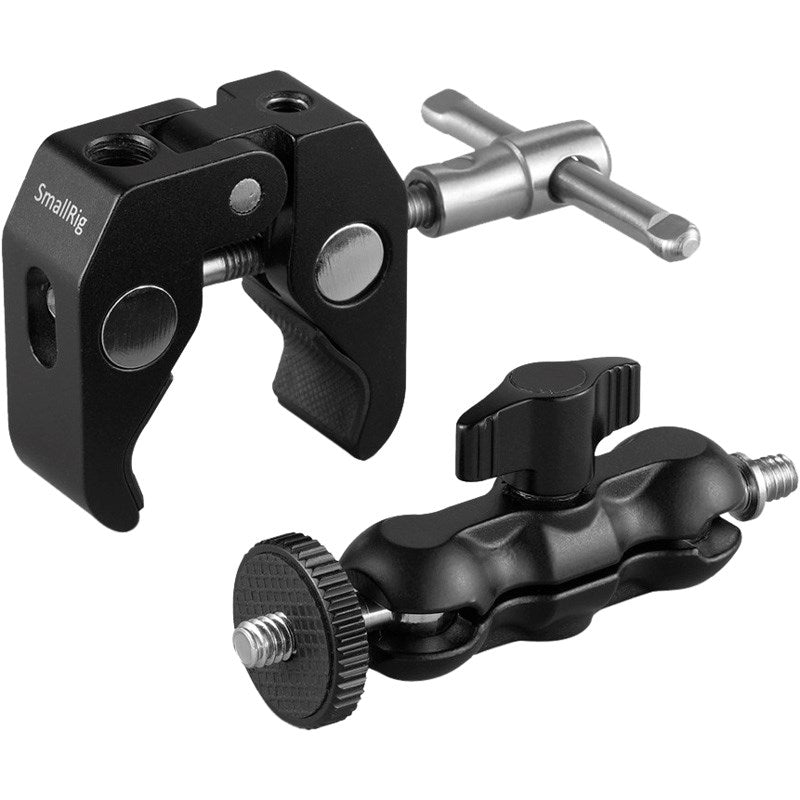SmallRig 2164 Multifunktionell Crab-Shaped Klämma m. Ballhead Magic Arm - Svart