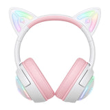 ONIKUMA GT838 Cat Ear Gaming Headset - Vit / Rosa