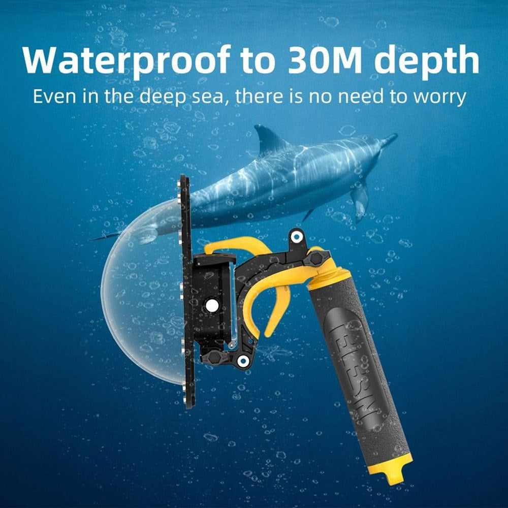 TELESIN Vattentätt Dome Fodral med Handtag för GoPro Hero 9 / 10 / 11 / 12 / 13 - Genomskinlig / Svart