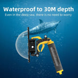 TELESIN Vattentätt Dome Fodral med Handtag för GoPro Hero 9 / 10 / 11 / 12 / 13 - Genomskinlig / Svart