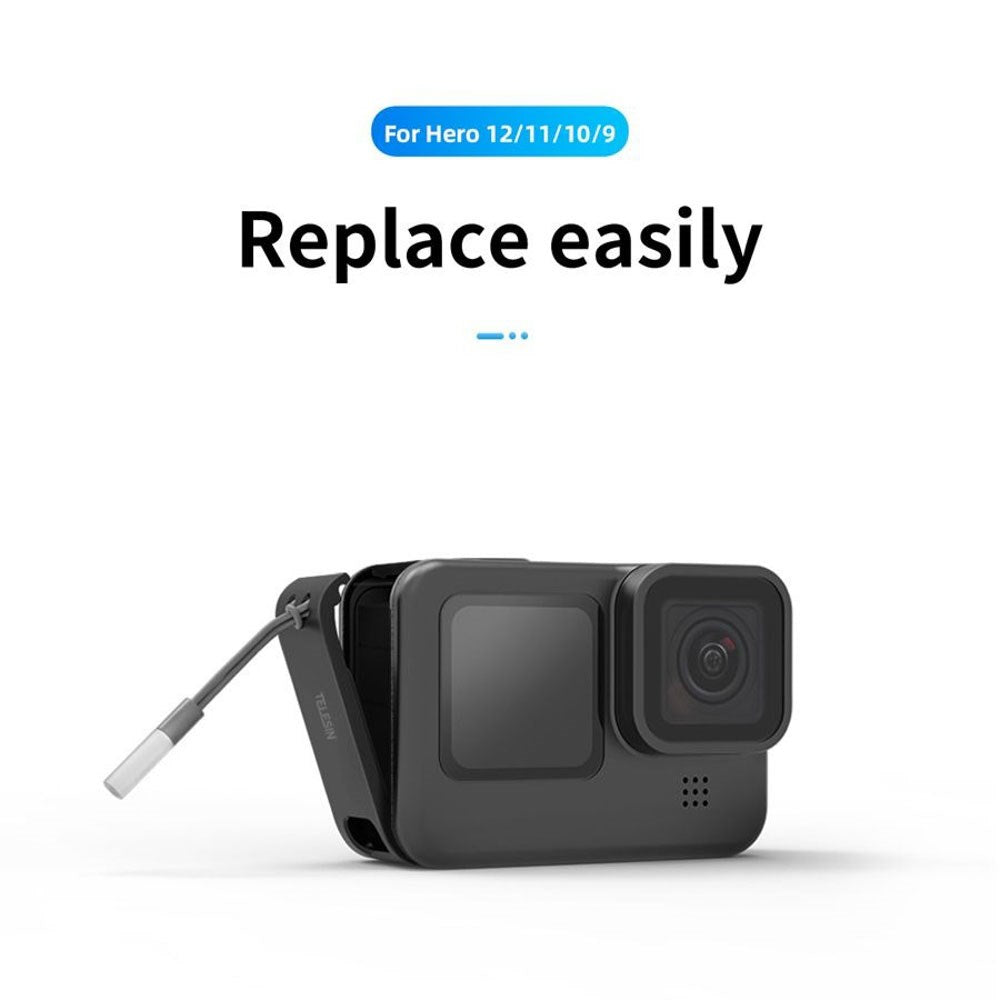 TELESIN GoPro Hero 9 / 10 / 11 / 12 / 13 Batteriskalmed Kabeluttag - Svart