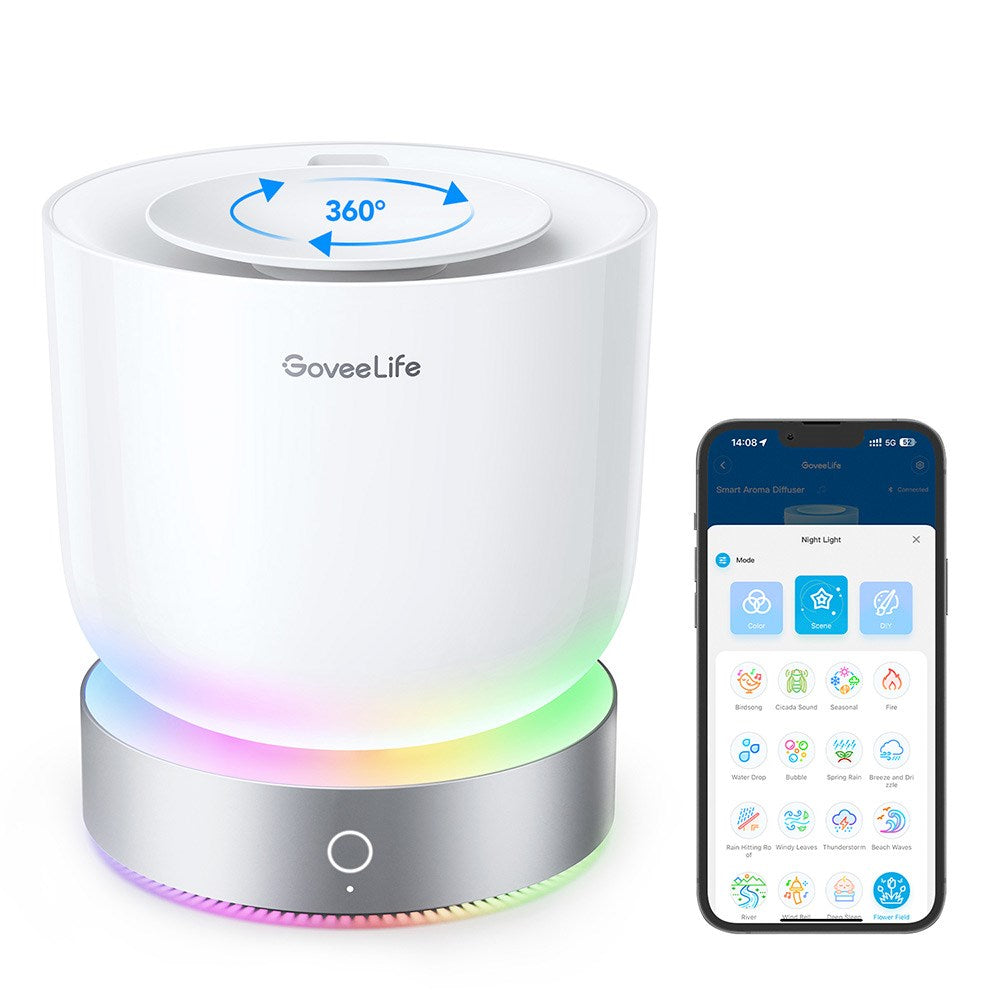 Goveelife Smart Aroma Diffuser - RGBIC & White Noise - Vit