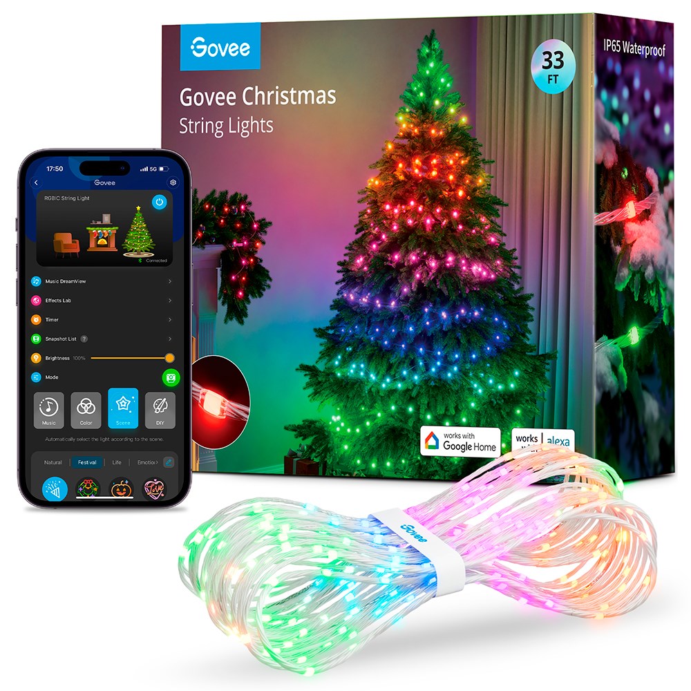 Govee Christmas Lights 10m Smart Home Ljusslinga - Flerfärgade Lampor