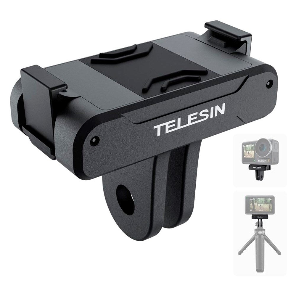 TELESIN Magnetiskt Dubbelt Claw Mount för DJI Osmo Action 3 / 4 / 5 Pro - Svart