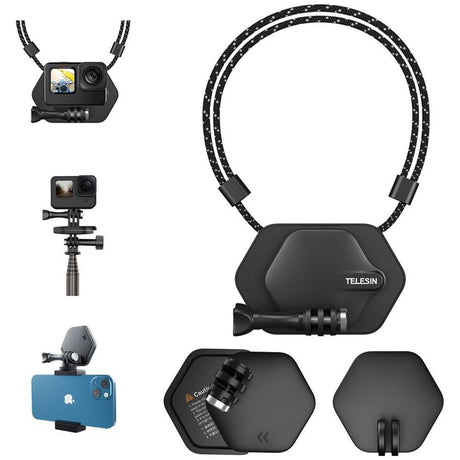 TELESIN Dold Magnetisk Hållare för Actionkamera - inkl. Återanvändbar Klistermärke - Svart
