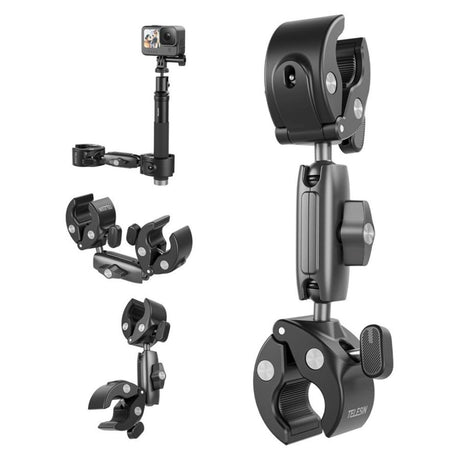 TELESIN Dubbelhövdad Monteringsklämma för Actionkamera - Grå