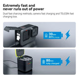 TELESIN Stamina Batteri till GoPro Hero 9 / 10 / 11 / 12 - Vit