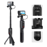 TELESIN 3-i-1 PowerBank Selfie Stick för GoPro Hero 9 / 10 / 11 / 12 / 13 / MAX - 5000 mAh - Svart