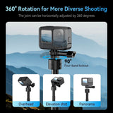 TELESIN 3-i-1 PowerBank Selfie Stick för GoPro Hero 9 / 10 / 11 / 12 / 13 / MAX - 5000 mAh - Svart