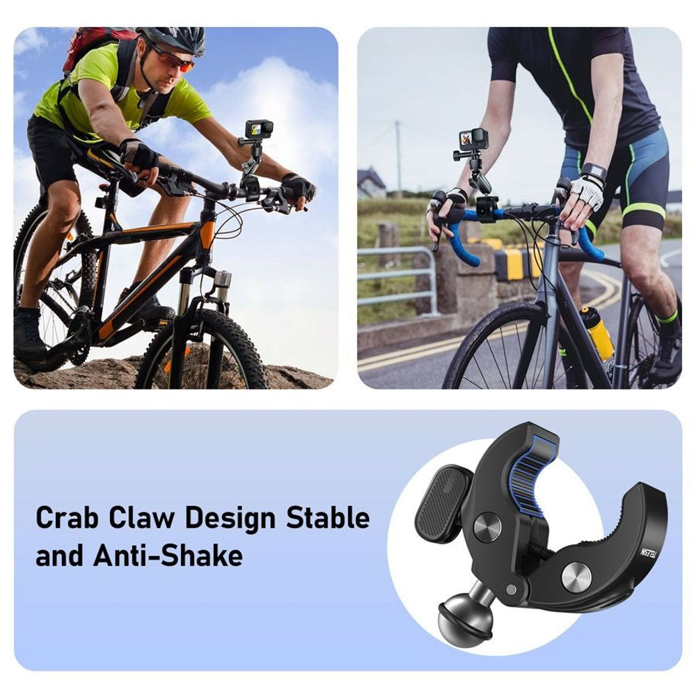 TELESIN Monteringsklämma med Roterbara Leder för Actionkamera - Svart / Grå